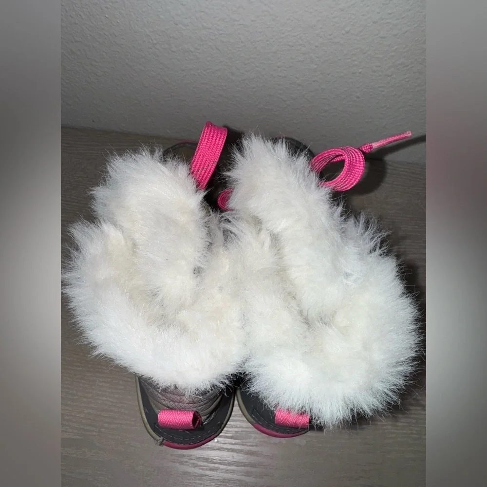 Sorel Whitney Short Lace Up Snow Boot Gray Pink Women's 6  Winter Snow Boots